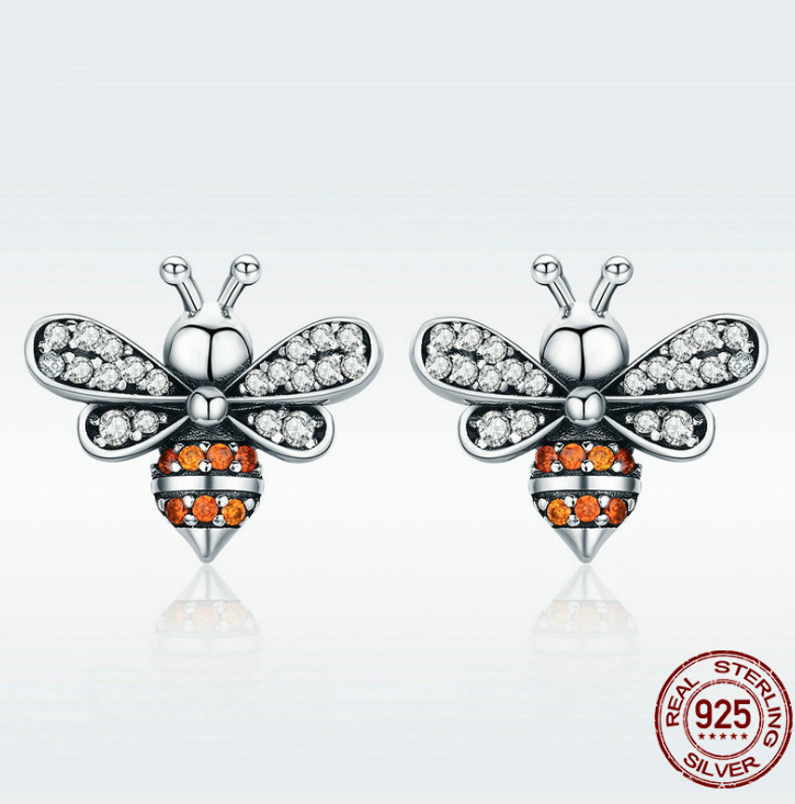 S925 Silver Bee Earrings and Studs