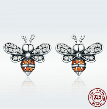 S925 Silver Bee Earrings and Studs