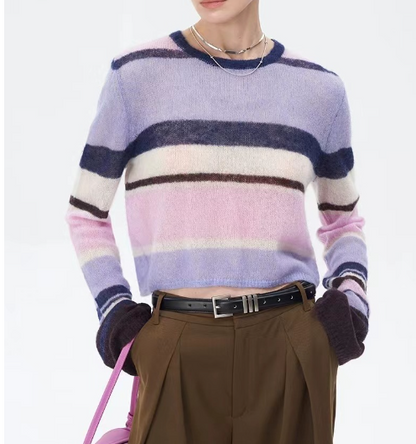 Irregular Striped Sweater for Men and Women