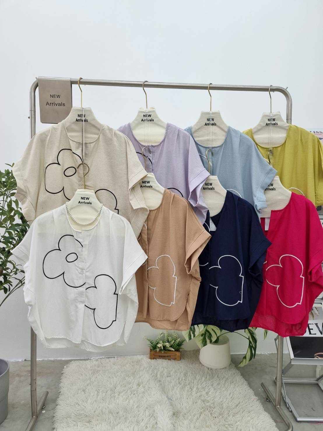 TOPPING Linen Buttoned Top