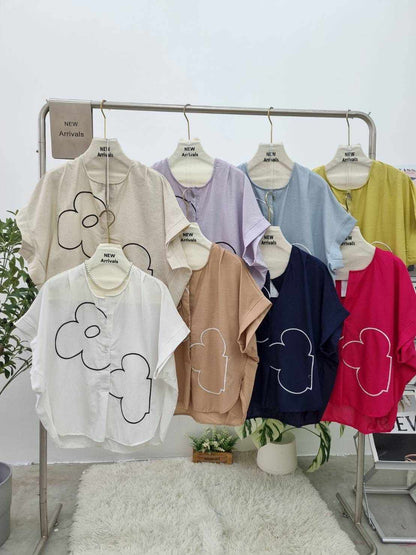 TOPPING Linen Buttoned Top