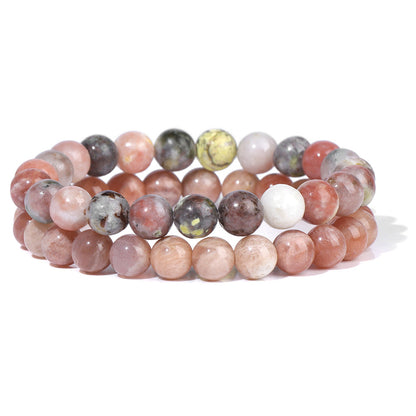 Men's Retro 8mm Natural Stone Bead Bracelet