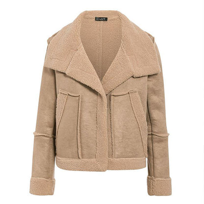 Stylish Warm Beige Cotton Jacket for Women