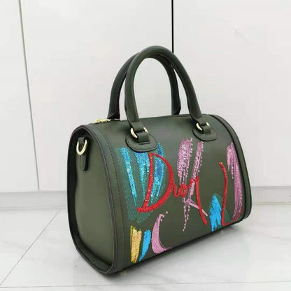 Fashionable Portable Sequin Embroidered Messenger Bag