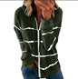 Striped Printed Loose Hooded Sweater for Women