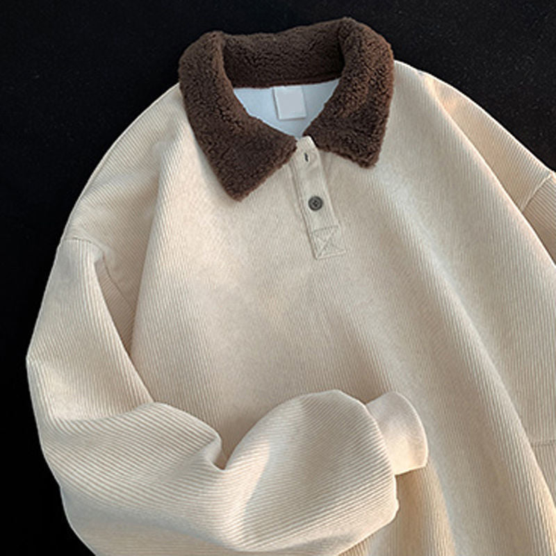 Lamb Wool Corduroy Sweater for Women