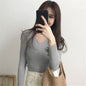 V-Neck Knitted Sweater for Women - Versatile Fall Top