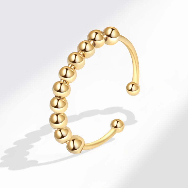 S925 Sterling Silver Rotatable Stress Relief Ring