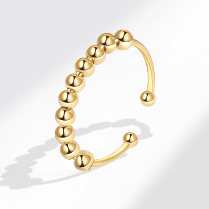 S925 Sterling Silver Rotatable Stress Relief Ring