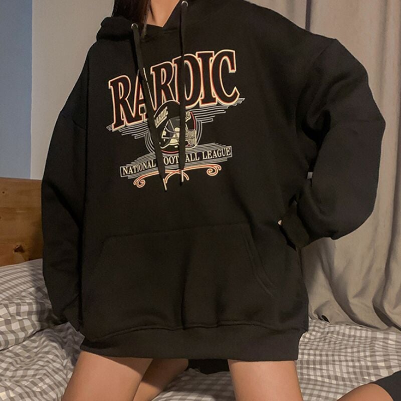 Retro Plus Velvet Hooded Sweater for Women