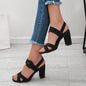 Fashion Sandals with Thick Heel and Fish Mouth Design
