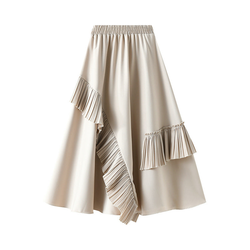 Mid-Length Slim A-Line Umbrella Skirt