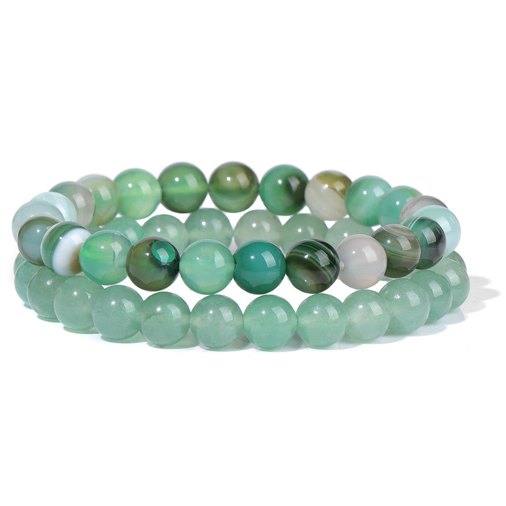 Men's Retro 8mm Natural Stone Bead Bracelet
