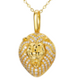 S925 Silver Moissanite Lion Head Pendant Necklace