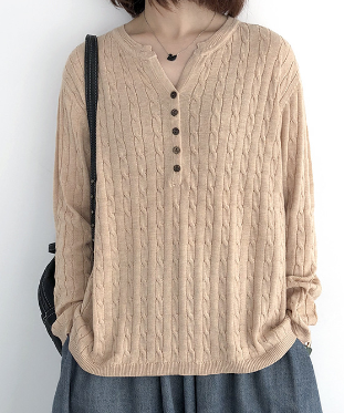 Casual Cotton Knitted Sweater for Women