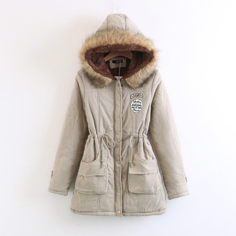 Thick Cotton Coat with Hood and Lamb Fleece Lining