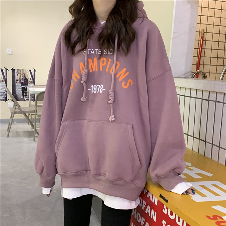 Loose Hooded Sweater - Korean Style for Women