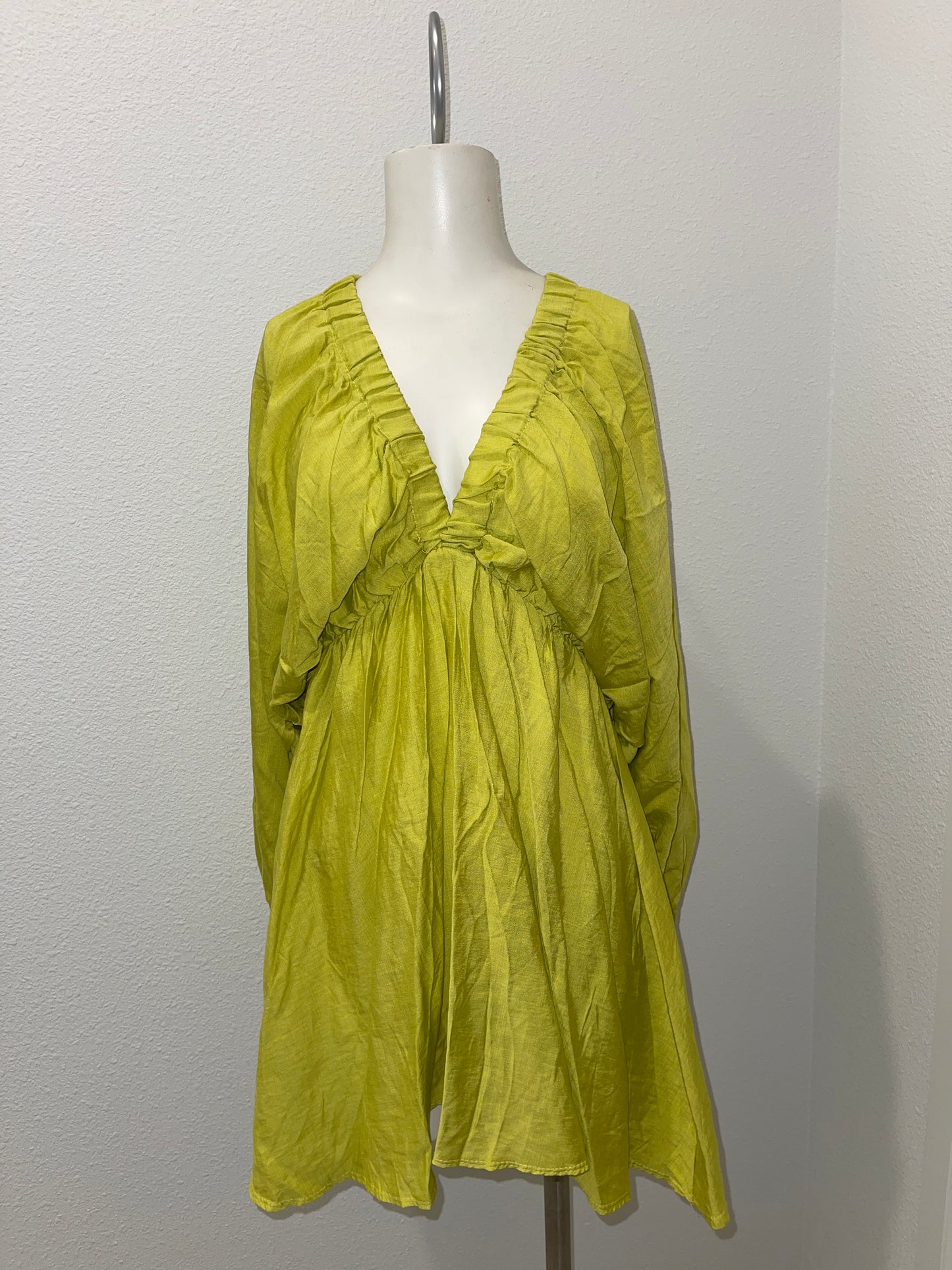 PLUNGE NECK MINI BOHO DRESS