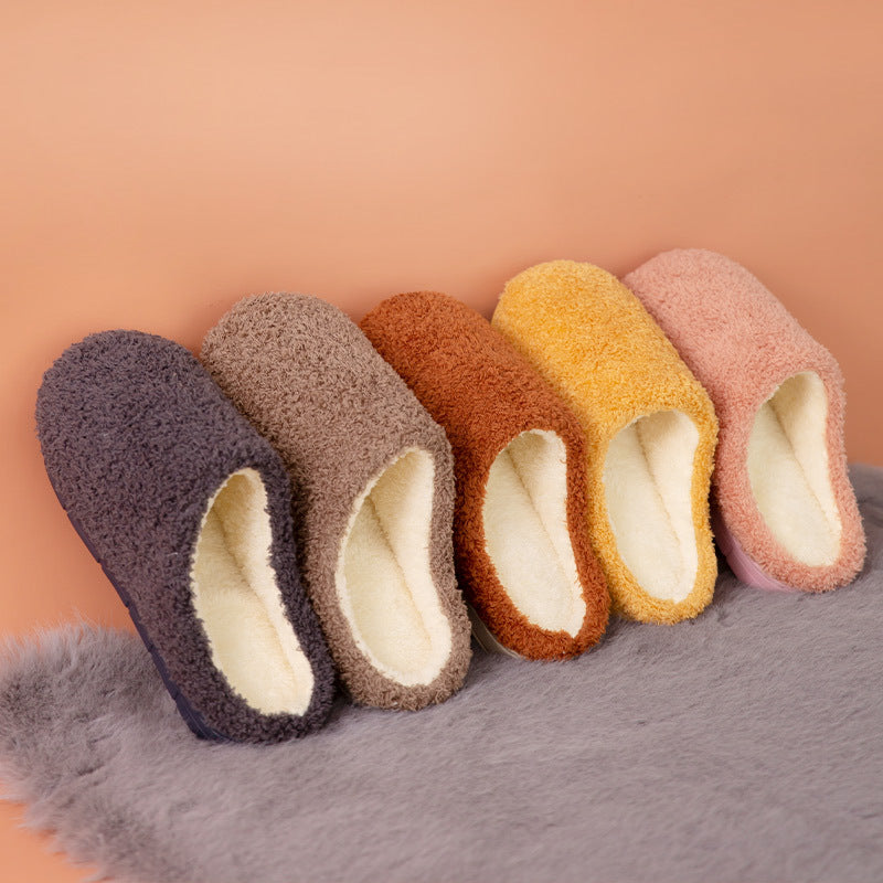 Japanese Thick-soled Non-slip Plush Slippers for Couples