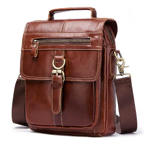 Leather Clamshell Crossbody Bag for Men (Single Piece)
