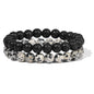 Men's Retro 8mm Natural Stone Bead Bracelet
