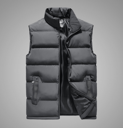Men's Thick Warm Vest with Stand Collar for Fall/Winter