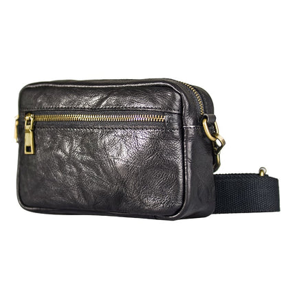 Handmade Genuine Leather Crossbody Bag for Young Men