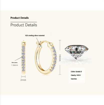 S925 Moissanite Stud Earrings