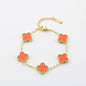 High-End Four Leaf Clover Bracelet in Titanium Steel