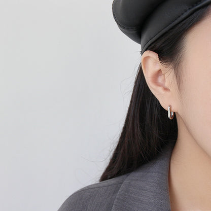 S925 Silver Vintage Geometric Oval Earrings