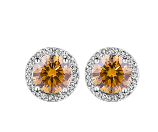 Moissanite Elegance S925 Sterling Silver Stud Earrings
