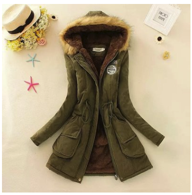 Thick Cotton Coat with Hood and Lamb Fleece Lining