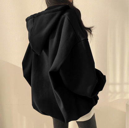 Fleece-lined Hooded Pullover Sweater for Women