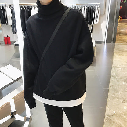 Fleece Lined High Collar Hoodie for Men