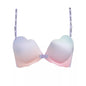 Seamless Push-Up Bra with Back Support and Color Block