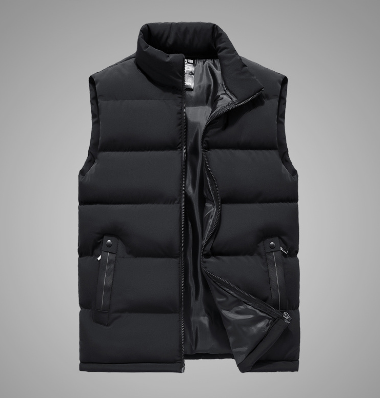 Men's Thick Warm Vest with Stand Collar for Fall/Winter