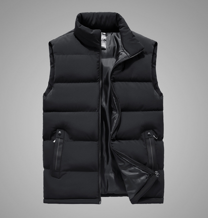 Men's Thick Warm Vest with Stand Collar for Fall/Winter
