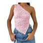 Lace-Back Asymmetrical Tank Top