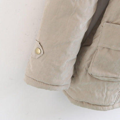 Thick Cotton Coat with Hood and Lamb Fleece Lining