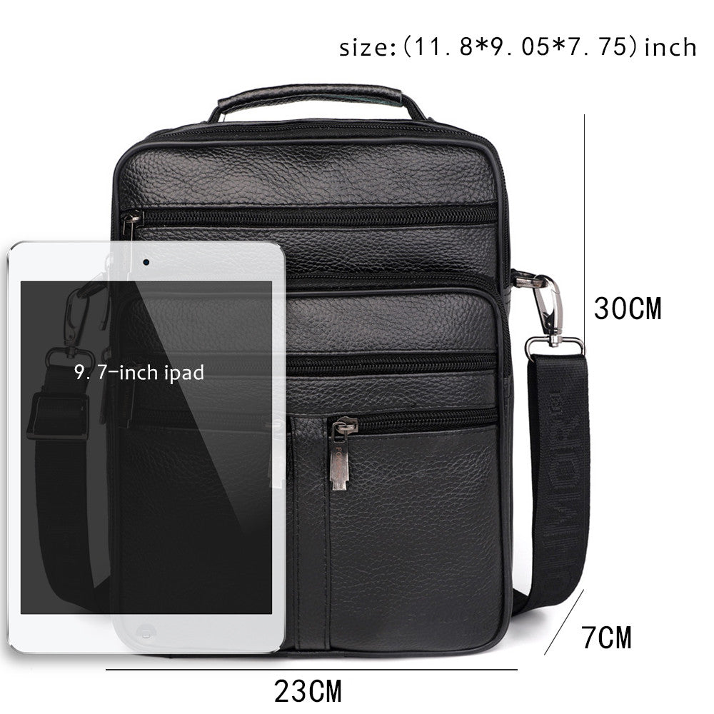 Genuine Leather Multifunctional Crossbody Bag for Men