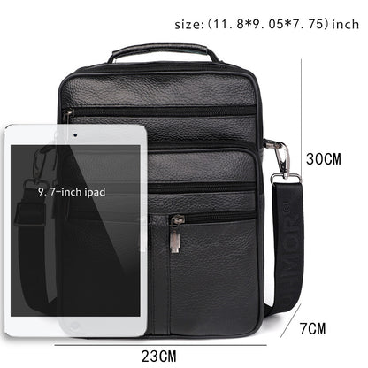 Genuine Leather Multifunctional Crossbody Bag for Men