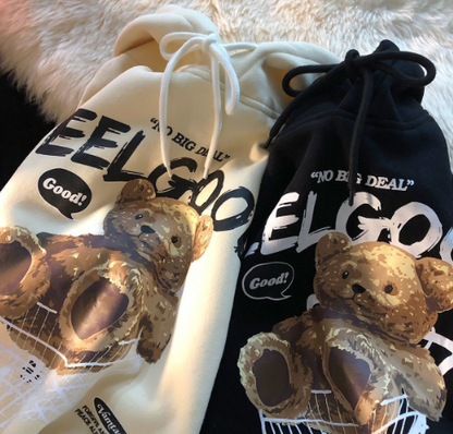 Thickened Fleece Bear Hooded Sweater for Women