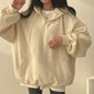 Fleece-lined Hooded Pullover Sweater for Women