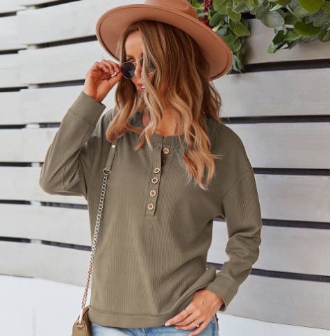 Solid Color Blouse and Sweater for Women