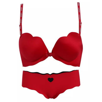 Seamless Push-Up Bra with Back Support and Color Block