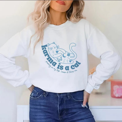 Retro Crew Neck Sports Sweater for Women