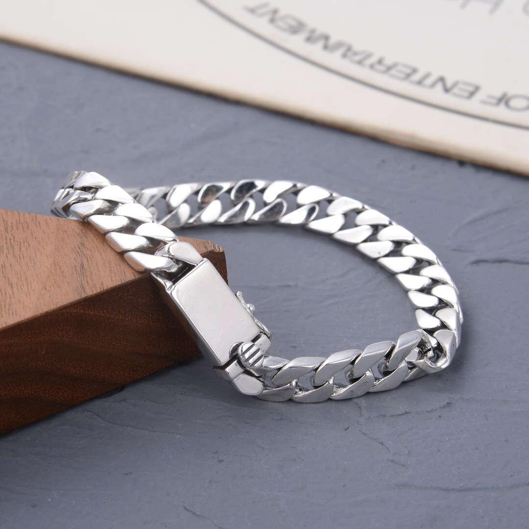 S925 Silver Unisex Glossy Bracelet - Simple & Personalized