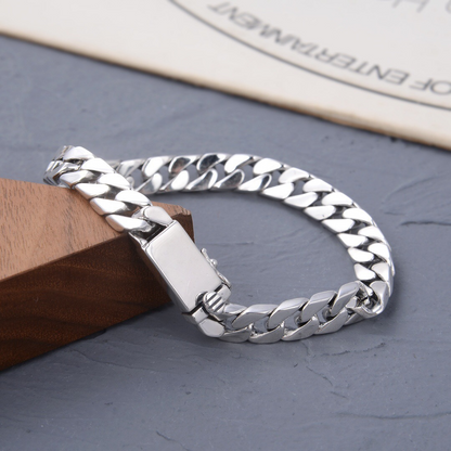 S925 Silver Unisex Glossy Bracelet - Simple & Personalized