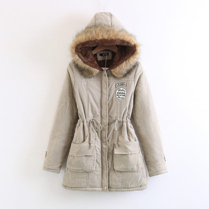 Thick Cotton Coat with Hood and Lamb Fleece Lining