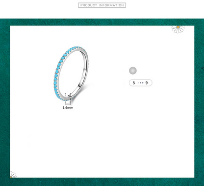 S925 Sterling Silver Turquoise Ring